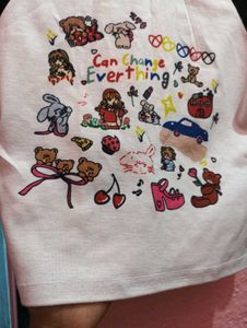 Cute Graphic Long Sleeve Crop Top