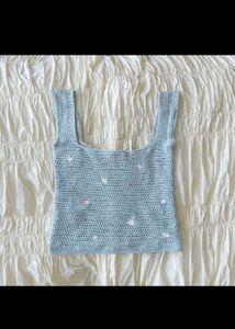 Crocheted Baby Blue Tank Top