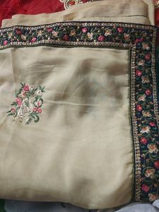 Cream Border Saree