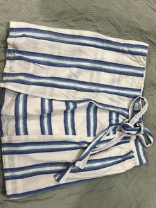 Blue Striped Crop Top