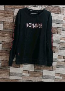 Black 'ROMANCE' Graphic Sweatshirt