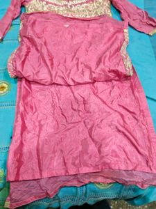 Embroidered Pink Kurta with pyajami
