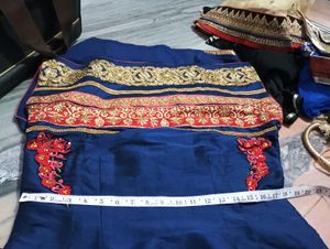 Navy Blue Lehenga Choli with Golden Embroidery