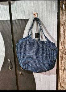 Stylish Blue Striped Tote Bag