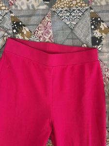 Chic Black Halter Top &amp; Hot Pink Pants Set