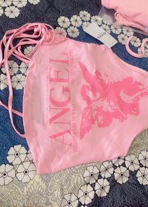 Savana Pink Angel Graphic Bodysuit