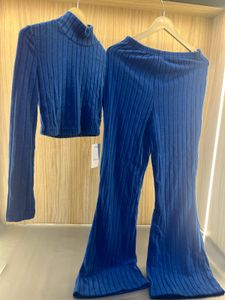 Blue Ribbed Co-ord Set