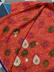 Vibrant Floral Print Saree