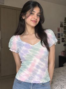 Tie-Dye Puff Sleeve Top