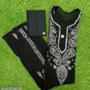 Black Chikankari Kurta Set