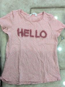 Pink "Hello" Graphic T-Shirt