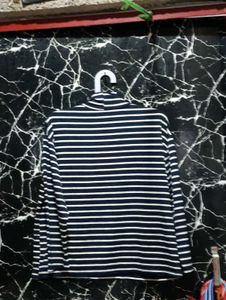 Men's Striped Turtleneck T-Shirt