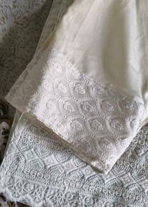 Elegant White Chikankari Kurta Set