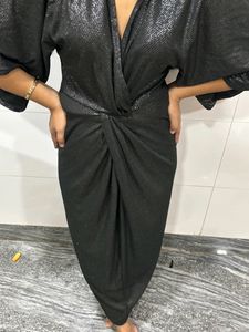 Zara Trafaluc Metallic Black Dress