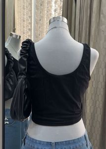 TEXCO Lace Up Crop Top