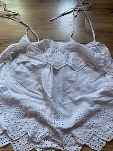 Chic White Eyelet Cami Top