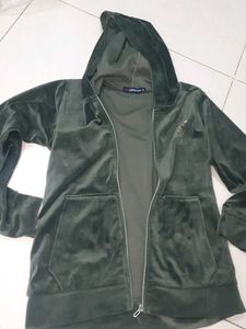 Velour Zip-Up Hoodie