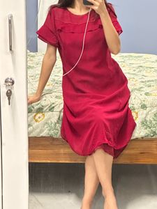 Elegant Red Fit &amp; Flare Dress