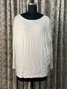 Cream Relaxed Fit Long Sleeve Top