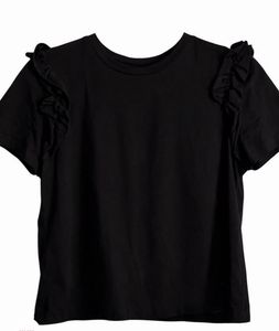 Zara Chic Black Ruffle Sleeve Top
