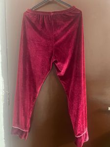 Burgundy Velvet Pajama Set