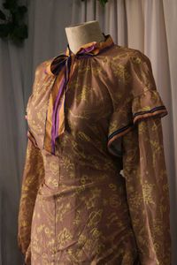 SALE-!Vintage Korean Brown Dress