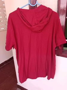Red Asymmetrical t.shirt