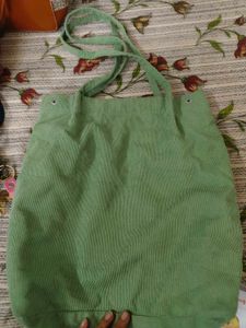 Mint Green Corduroy Tote Bag