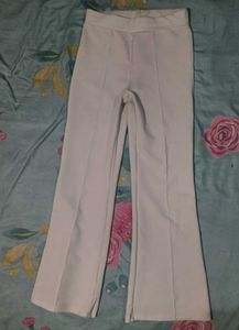 Cream Flared bootcut Pants