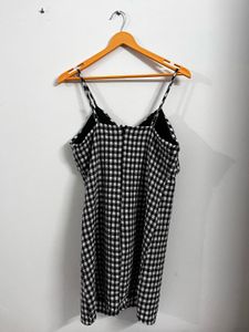Black &amp; White Gingham Bow Dress