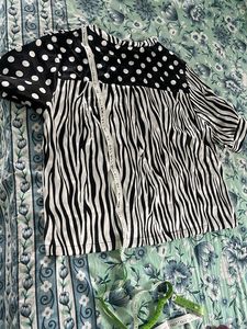 Monochrome Zebra &amp; Polka Dot Tunic