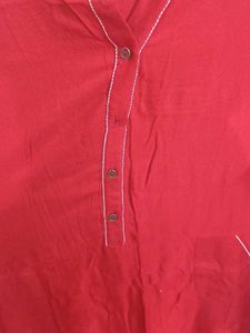 Red Cotton Kurta