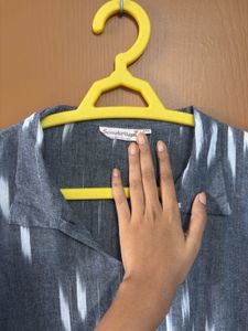 Grey Ikat Kurta