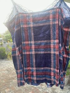 Plaid Lace Trim Cami Top
