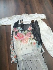 Embroidered White Kurta Set with Dupatta