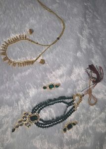 Elegant Emerald &amp; Gold Jewelry Set