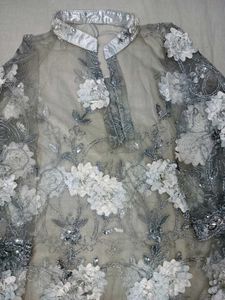 Silver Party Kurta With Inner