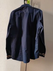 Embroidered Navy Blue Shirt