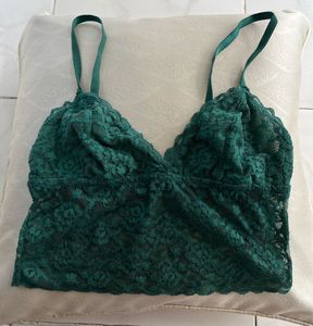 Green Lace Bralette Camisole Top