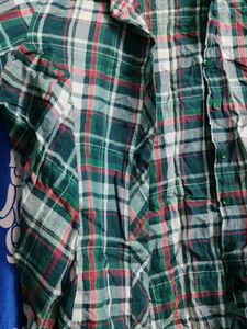 Green Plaid Button-Up Shirt