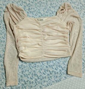 Sheer Ruched Mesh Top