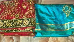 Embellished Red Saree combo 2