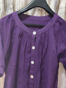 Purple Button-Down Top