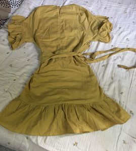 Mustard Yellow Ruffled Dress