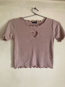 Heart Cutout Cute Top