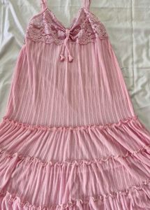 Sheer Pink Lace Nightgown