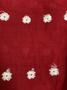 Damaged Red Cotton N Purple Saree For Grabs