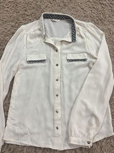 Sheer Cream Long Sleeve Top