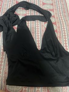 Stylish Black Halter Neck Top