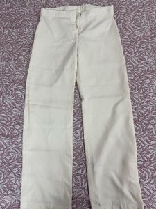 Cream Wide-Leg Trousers